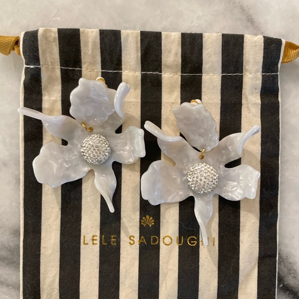 COPY - Lele Sadoughi clip on Mother of Pearl Lily Earring